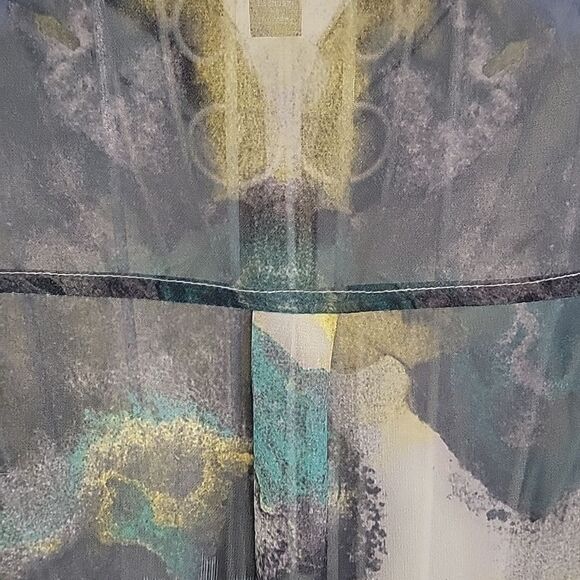 Mossimo sheer blouse watercolor print Women's Size XS - Picture 7 of 11